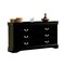 Homeroots 60" Black Solid and Manufactured Wood Six Drawer Double Dresser 490455 - alternate 4