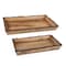 Homeroots Set of Two Brown Solid Wood Vanity Tray 574113 - alternate 1