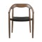 Homeroots Set of Two 22" Black and Natural Wood Solid Wood Outdoor Dining Chair, 2PK 490256 - alternate 4