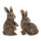 Homeroots Set of Two Brown Resin Bunny Outdoor Statues 721387 - alternate 3