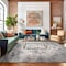 World Rug Gallery Transitional Distressed Medallion Washable Non Slip Area Rug 5 ft x 7 ft Gray WR79GRAY5X7 - alternate 2
