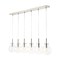 Jonathan Y Harlow 40.5" 6-Light Modern Contemporary Round Glass/Iron LED Linear Pendant, Nickel/Clear JYL1326A - alternate 1