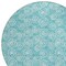 Homeroots 8' Teal Blue And Ivory Round Geometric Washable Indoor Outdoor Area Rug 583392 - alternate 3