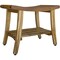 Homeroots Contemporary Teak Shower Bench With Shelf In Natural Finish 376723 - alternate 4