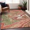 Homeroots 9' X 12' Coral Green And Ivory Abstract Washable Indoor Outdoor Area Rug 602621 - alternate 2