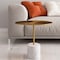 Homeroots 17" Gold And White Steel And Stone Round Coffee Table 520856 - alternate 2
