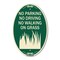 Signmission No Parking Driving or Walking on Grass, 12 Inch X 18 Inch Architectural Oval, Heavy Gauge Aluminum A-OV-G-1218-23626 - alternate 1