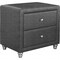 Homeroots Grey Upholstered 2 Drawer Nightstand 396982 - alternate 2