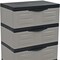Homeroots 23in Gray and Black Plastic Accent Cabinet With Three Drawers 668934 - alternate 2