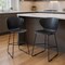 Homeroots Set of Two 26" Black Heavy Duty Plastic and Metal Low Back Counter Height Bar Chairs, 2PK 555091 - alternate 3