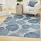 Homeroots 4' X 6' Navy Blue Ivory And Blue Floral Indoor Outdoor Area Rug 552492 - alternate 4