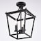 Vaxcel Cottage Grove 11-in Matte Black Traditional Open Cage Lantern Semi-Flush Ceiling Light C0377 - alternate 3
