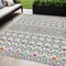 Homeroots 5' X 8' Linen Pink And Orange Geometric Washable Indoor Outdoor Area Rug 612191 - alternate 1