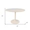 Homeroots 40" White Rounded Marble And Iron Pedestal Base Dining Table 517852 - alternate 2