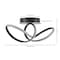 Jonathan Y Chantelle 19.5" 1-Light Modern Minimalist Aluminum Loop Integrated LED Semi Flush Mount, Black JYL1701B - alternate 4