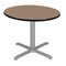 Regency Round Cain Medium X-Base Breakroom Table, 36 in W, 36 in L, Noble Oak TB36RNDNOGY - alternate 1