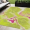 Homeroots 5' X 8' Lime Green Neon Pink And Ivory Abstract Washable Indoor Outdoor Area Rug 597783 - alternate 1