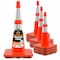 Xpose Safety 28 Inch Orange Slim Line Traffic Cones Heavy Duty 10lb with 6in and 4in Collars, DOT Approved, 12PK AOTC28SL-64-10L-12-X - alternate 1