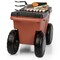 Pure Garden Rolling Garden Cart w/ Seat Plastic Storage w/ Bench & Tool Tray Gardening Stool 50-LG1509 - alternate 3