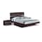Homeroots 80" X 60" X 42.5" 4Pc Queen Modern Wenge High Gloss Bedroom Set 343942 - alternate 3