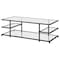 Homeroots 54" Black Glass And Steel Coffee Table With Three Shelves 522000 - alternate 2