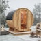 Saunaspa 4-6-Person Outdoor White Cedar Barrel Wet Sauna with 6kW TOULE Rock Heater, Tempered Glass Door SS-OTBL004 - alternate 2