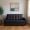 Homeroots 87" Black Faux Leather Convertible Futon Sleeper Sofa And Toss Pillows With Storage 607104 - alternate 4