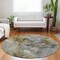 Homeroots 8' Taupe Brown And Gray Round Abstract Washable Indoor Outdoor Area Rug 581781 - alternate 3