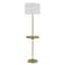Homeroots 62" Brass Tray Table Floor Lamp With White Square Shade 526287 - alternate 3