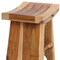 Homeroots Compact Curvilinear Teak Shower Outdoor Bench With Shelf In Natural Finish 376725 - alternate 4