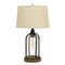 Homeroots 27" Brown Metal Two Light Globe Table Lamp With Eggshell Empire Shade 524780 - alternate 2
