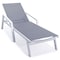 Leisuremod Marlin Patio Chaise Lounge Chair with Armrests in White Aluminum Frame, Dark Grey MLAW-77DGR - alternate 1