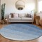 Homeroots 8' Blue And Gray Round Ombre Washable Indoor Outdoor Area Rug 595801 - alternate 2