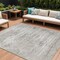 Homeroots 9' X 12' Silver And Gray Floral Washable Indoor Outdoor Area Rug 631027 - alternate 1