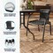 Flash Furniture Round Glass Table w/2 Blk Rattan Chrs, Rnd, 28", Aluminum, Glass, Metal, Plastic, Rattan, Clear TLH-087RD-037BK2-GG - alternate 3
