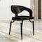 Leisuremod Entice Modern Leather Dining Chair with Iron Legs Open-Back Design in Charcoal, 2PK EC60CH-2 - alternate 3