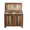 Homeroots 23" Brown Solid Wood Laundry Hamper With Lid 383591 - alternate 3