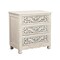 Homeroots 30" White Solid Wood Distressed Three Drawer Nightstand 521193 - alternate 4