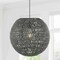 Jonathan Y Luna 15.75" 1-Light Bohemian Modern Woven Rattan/Iron LED Pendant, Grey/Black JYL6503D - alternate 3