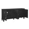 Homeroots 66in Black Wood Carved Geometric Accent Cabinet With Four Doors 691655 - alternate 2