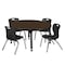 Regency Round Kee Adjustable Classroom Table W/ 4 Andy Stack Chairs, 42 in W, 42 in L, Neo Walnut TB42RNDNWAPBK45BK - alternate 1