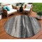 Homeroots 8' Brown Gray And Ivory Round Botanical Leaves Washable Indoor Outdoor Area Rug 581932 - alternate 1