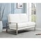 Leisuremod Jefferson Contemporary Faux Leather Loveseat with Silver Frame, White JAS53W-L - alternate 4