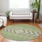 Homeroots 8' Green Taupe And Ivory Round Southwestern Washable Indoor Outdoor Area Rug 613899 - alternate 4
