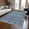 Homeroots 3' X 5' Navy Blue Ivory And Peach Geometric Washable Indoor Outdoor Area Rug 612202 - alternate 4