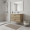 Homeroots 32" Natural Wood Freestanding Bathroom Vanity With White Sink And Two Drawers 627380 - alternate 2