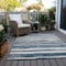 Homeroots 9' X 12' Denim Blue And Gray Striped Washable Indoor Outdoor Area Rug 605901 - alternate 4