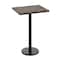 Flash Furniture Bennett 24 in x 30 in Solid Wood Indoor Tabletop in Dark Brown with 18 in Round Bar Height GSF-REC2430-DKBRN-TR18B-GG - alternate 1