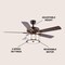 Jonathan Y Circe 52" 3-Light Transitional Glam Drum Shade LED Ceiling Fan With Remote, Oil Rubbed Bronze/White JYL9607B - alternate 2