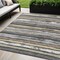 Homeroots 5' X 8' Charcoal Beige And Brown Striped Washable Indoor Outdoor Area Rug 598873 - alternate 1